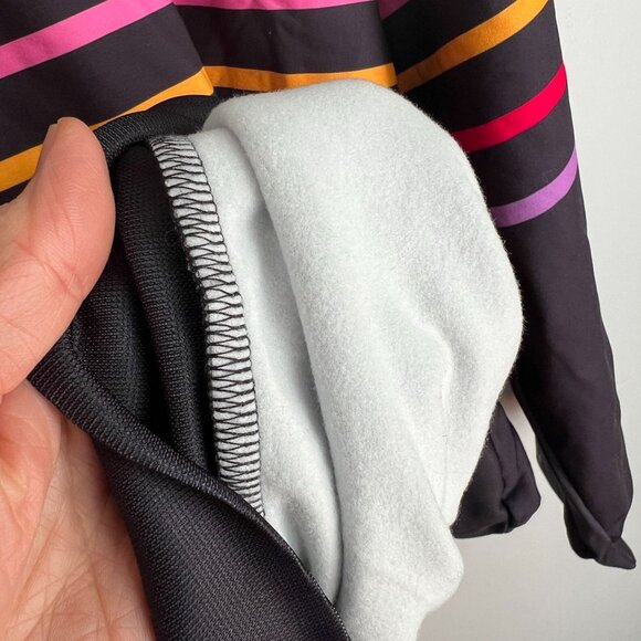 Women's Plus Pullover Hoodie Sweater Size 1X Rainbow Stripe in Dark Navy - Picture 6 of 11